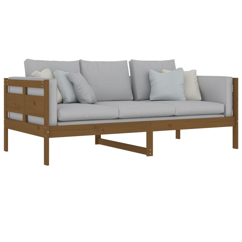 vidaXL daybed massivt fyrretræ gyldenbrun 90x190 cm