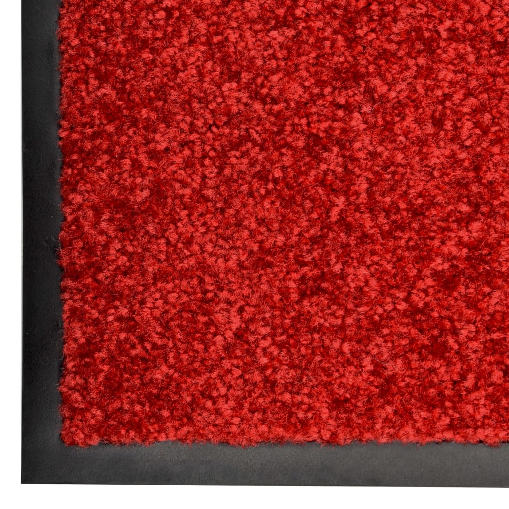 vidaXL vaskbar dørmåtte 90x150 cm rød