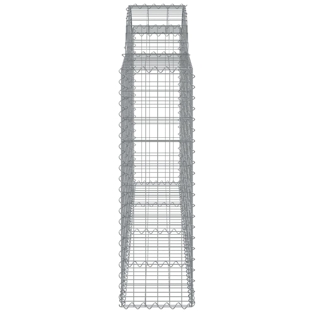 vidaXL buede gabionkurve 11 stk. 200x30x100/120 cm galvaniseret jern