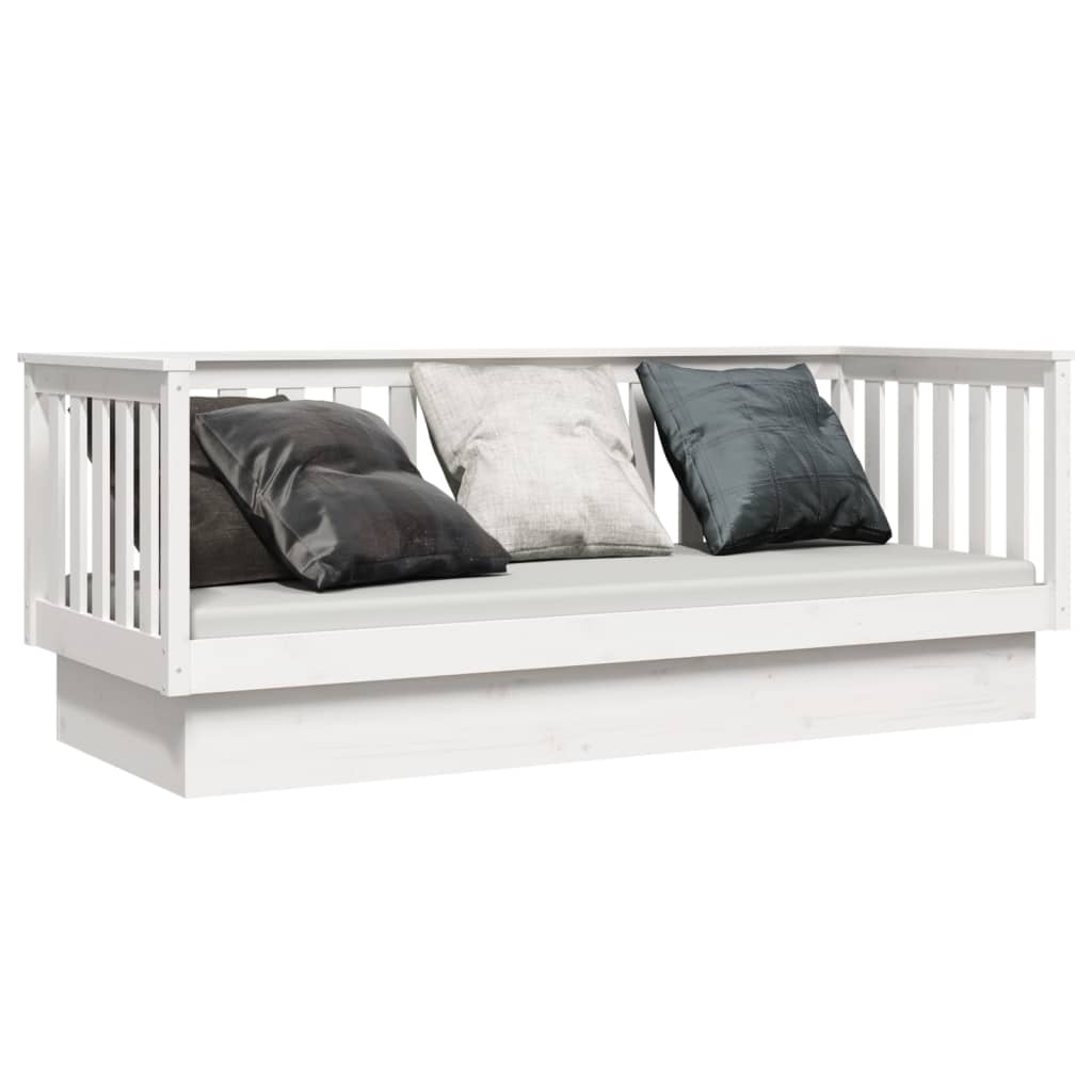 vidaXL daybed uden madras 90x190 cm massivt fyrretræ hvid