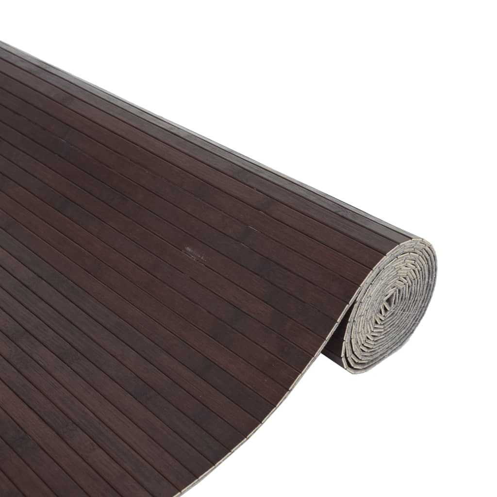 vidaXL gulvtæppe 80x400 cm rektangulær bambus mørkebrun