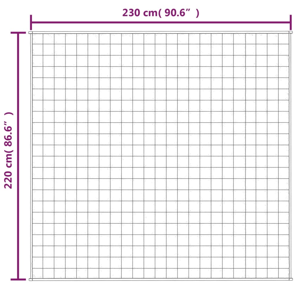 vidaXL tyngdetæppe 220x230 cm 11 kg stof blå