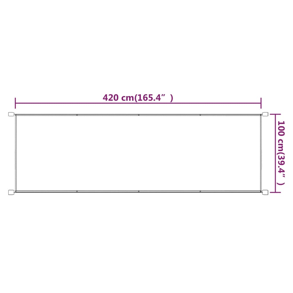 vidaXL lodret markise 100x420 cm oxfordstof blå