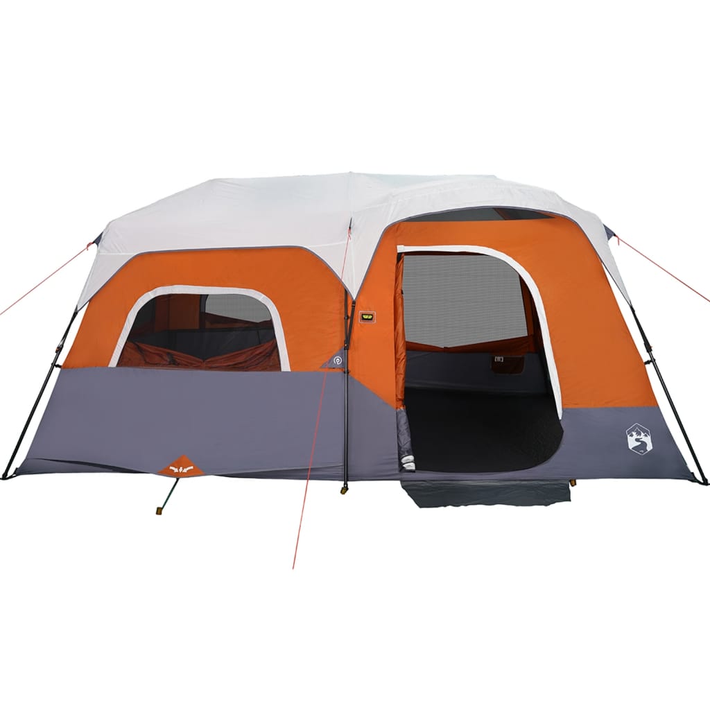 vidaXL 9-personers telt med LED-lys quick-release lysegrå og orange