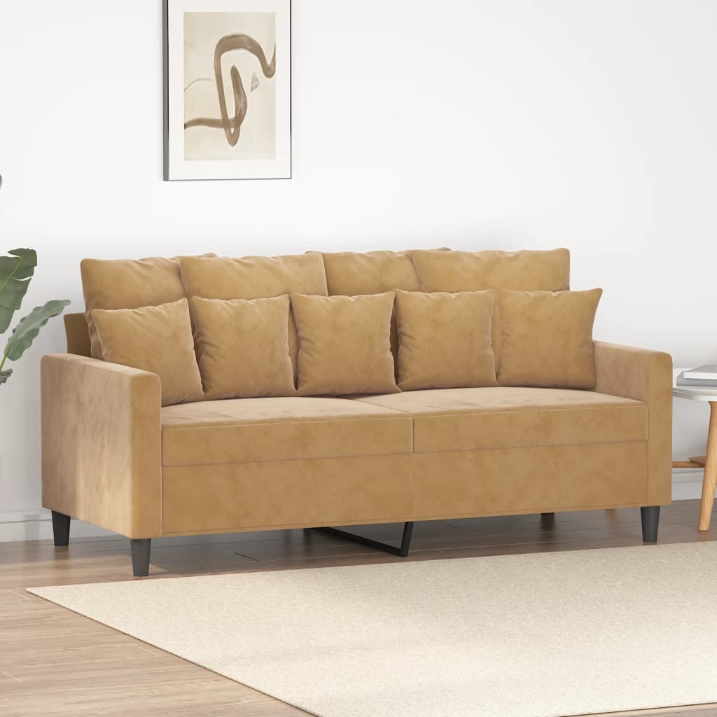 vidaXL 2-personers sofa 140 cm fløjl brun