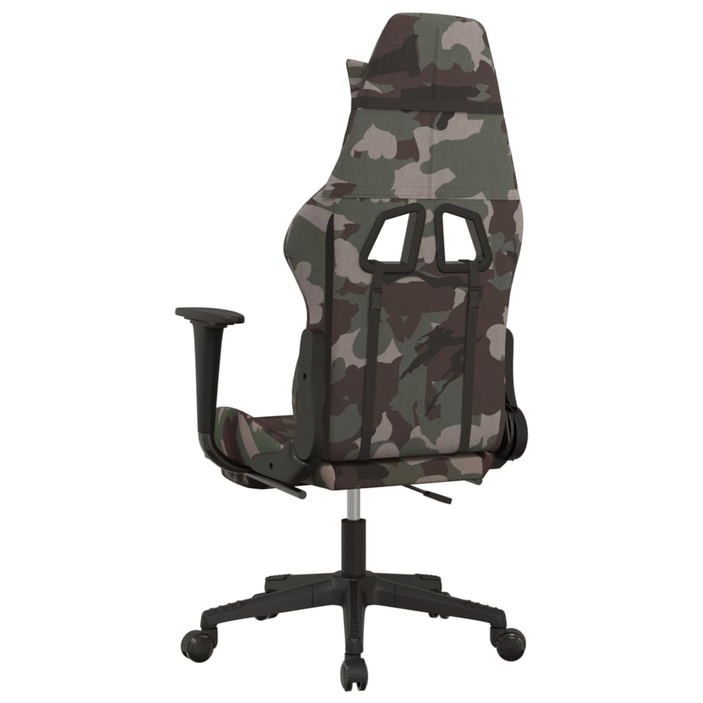 vidaXL gamingstol med fodstøtte stof camouflage og sort