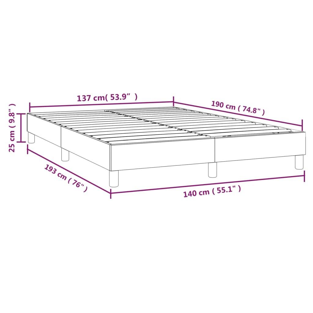 vidaXL sengeramme 140x190 cm stof blå