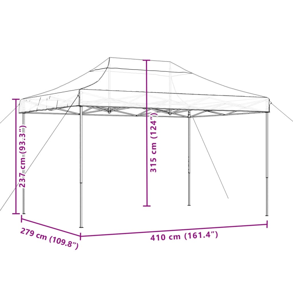 vidaXL pop op-festtelt 410x279x315 cm foldbart orange