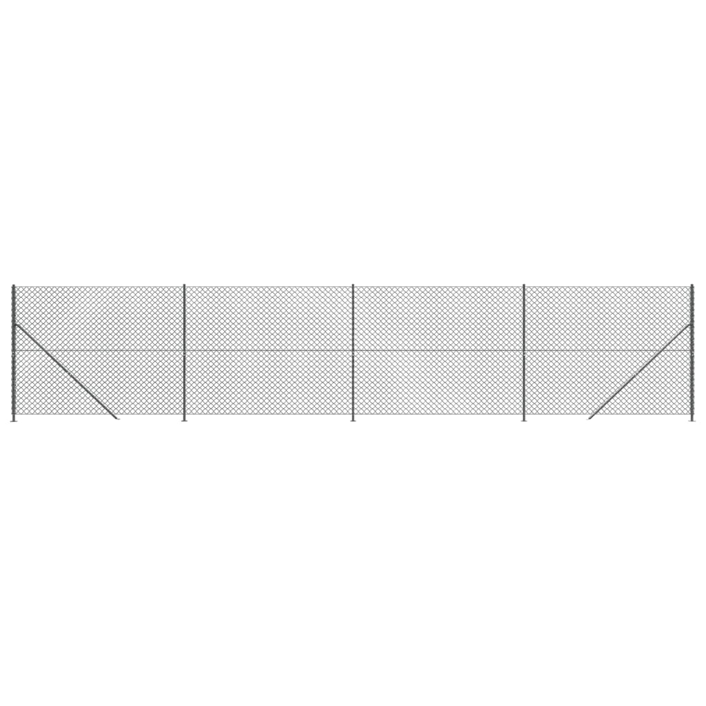 vidaXL trådhegn med flange 1,4x10 m antracitgrå