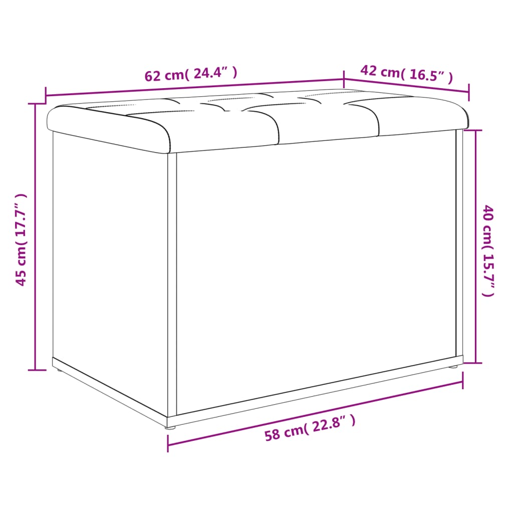 vidaXL skobænk 62x42x45 cm konstrueret træ sonoma-eg