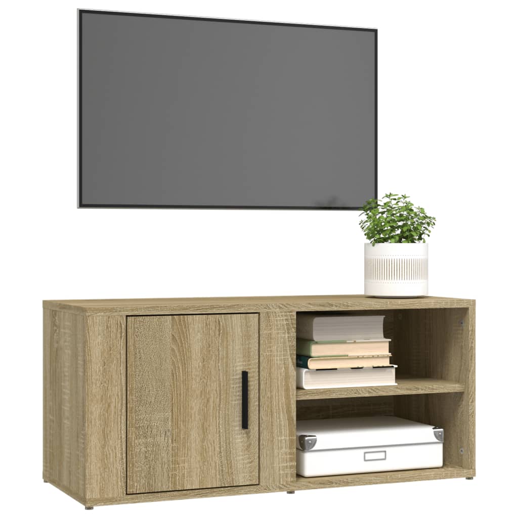 vidaXL tv-borde 2 stk. 80x31,5x36 cm konstrueret træ sonoma-eg