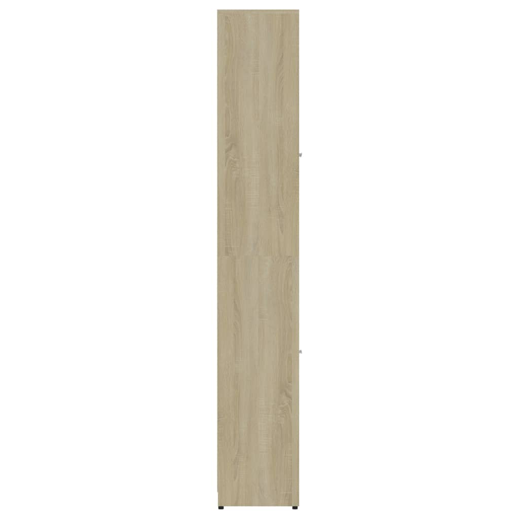 vidaXL badeværelsesskab 30x30x183,5 cm konstrueret træ sonoma-eg