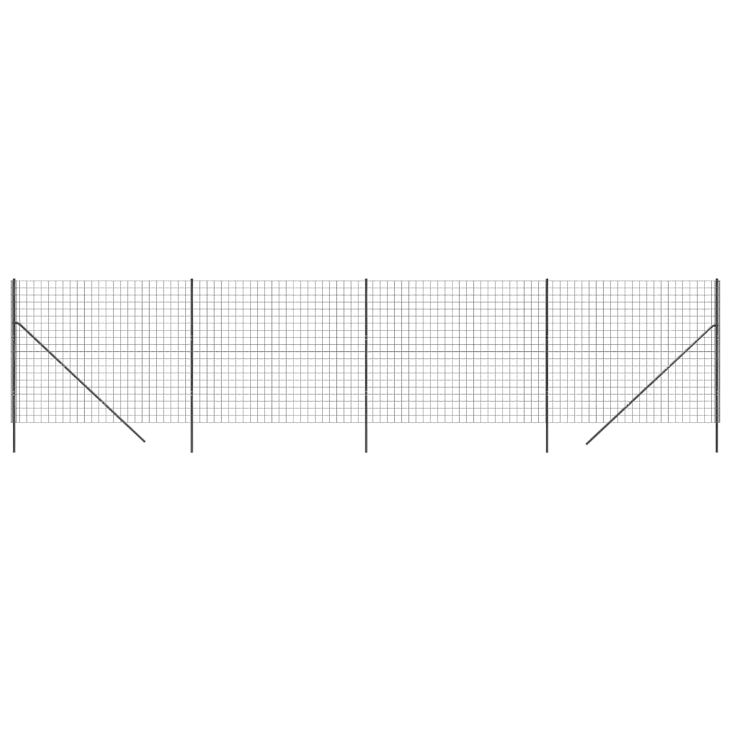 vidaXL trådhegn 1,4x10 m galvaniseret stål antracitgrå