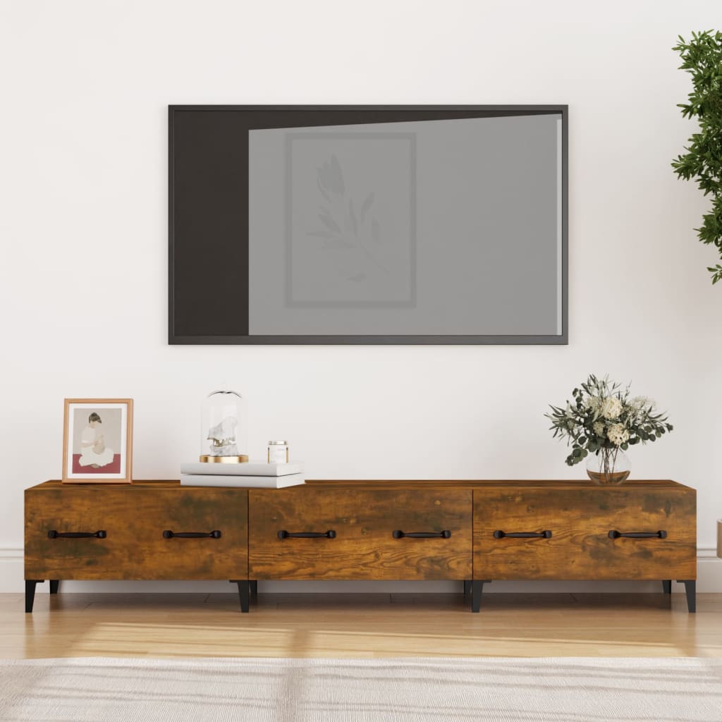 vidaXL tv-bord 150x34,5x30 cm konstrueret træ røget egetræsfarve