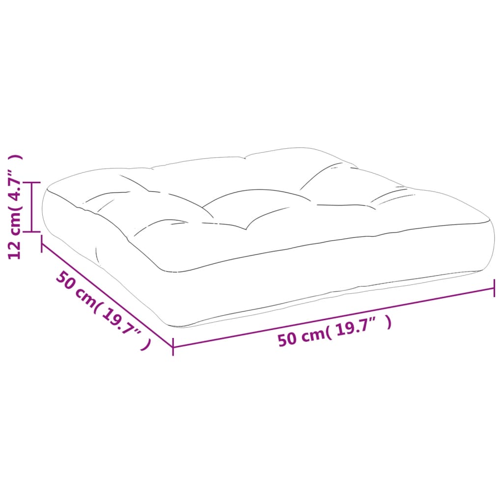 vidaxL pallehynde 50x50x12 cm stof cremefarvet