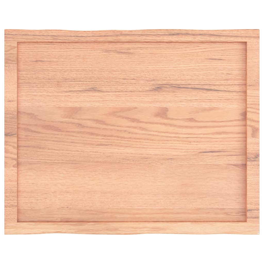 vidaXL bordplade 80x60x(2-4) cm naturlig kant behandlet træ lysebrun