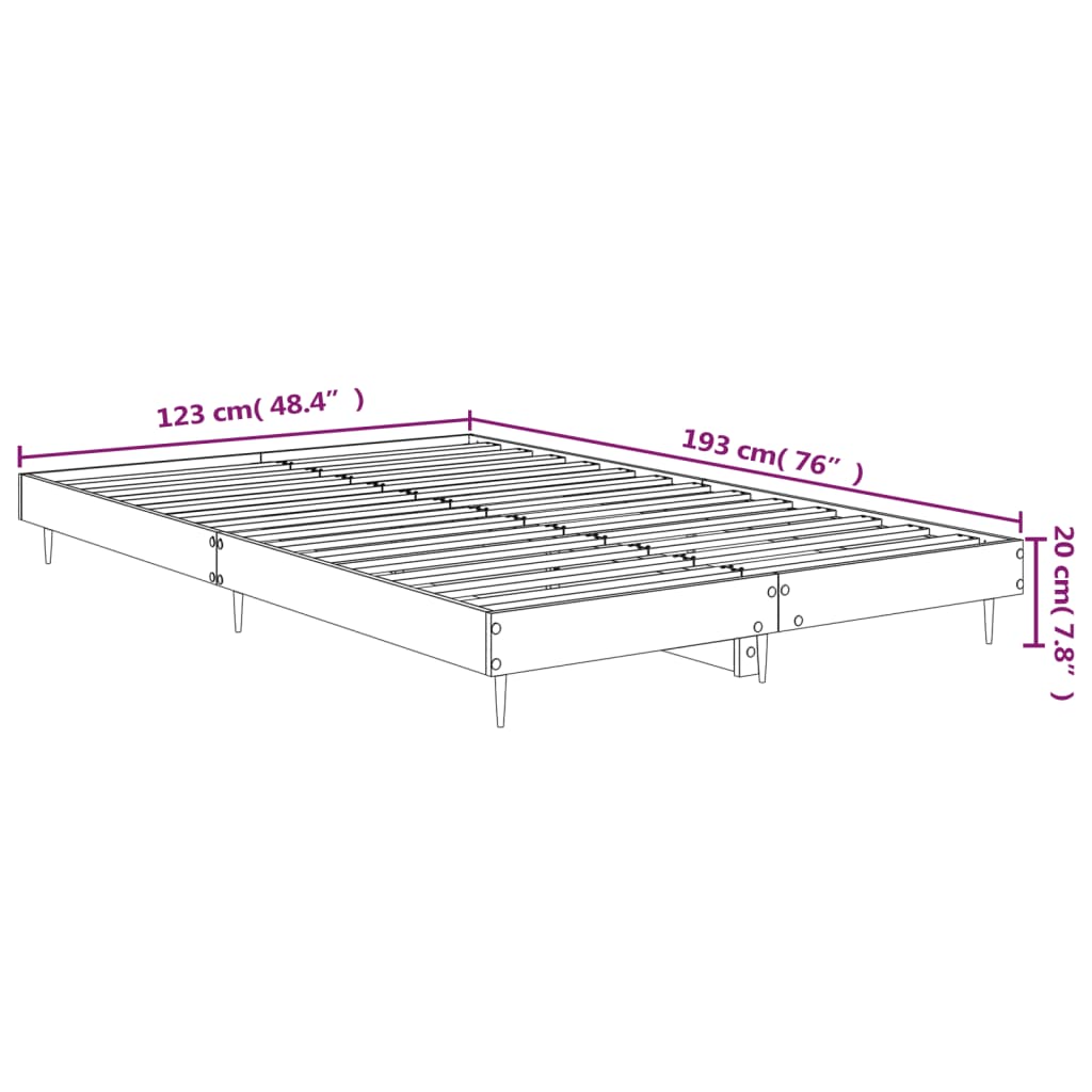 vidaXL sengestel 140x190 cm konstrueret træ hvid højglans