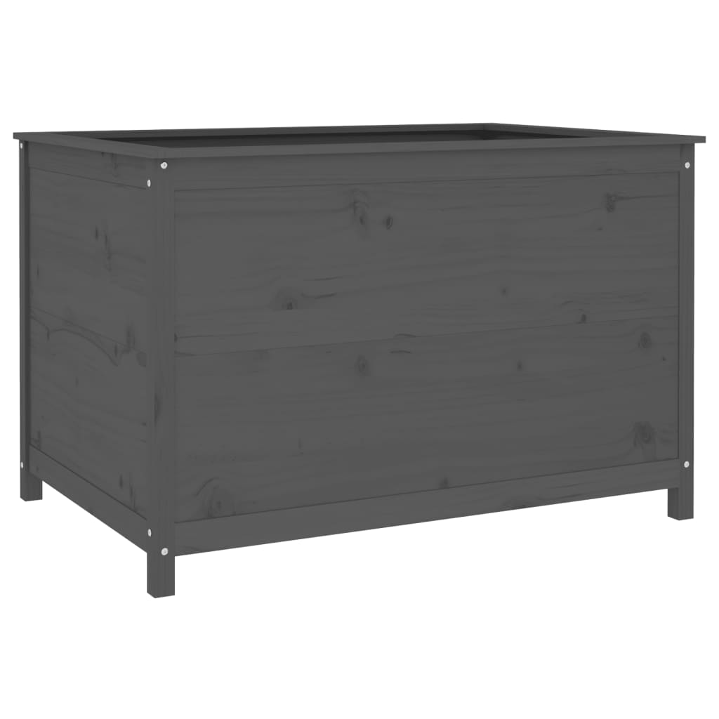 vidaXL højbed 119,5x82,5x78 cm massivt fyrretræ grå