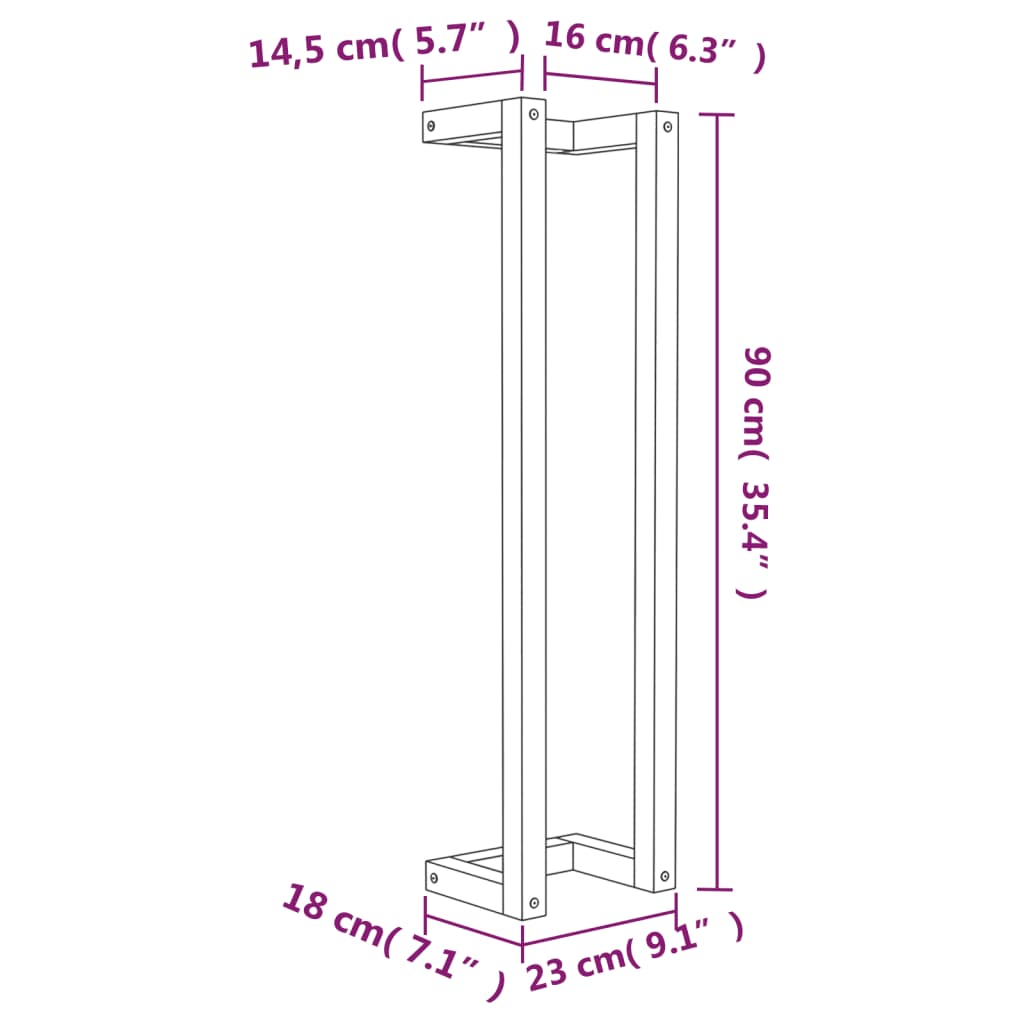 vidaXL håndklædeholder 23x18x90 cm massivt fyrretræ hvid