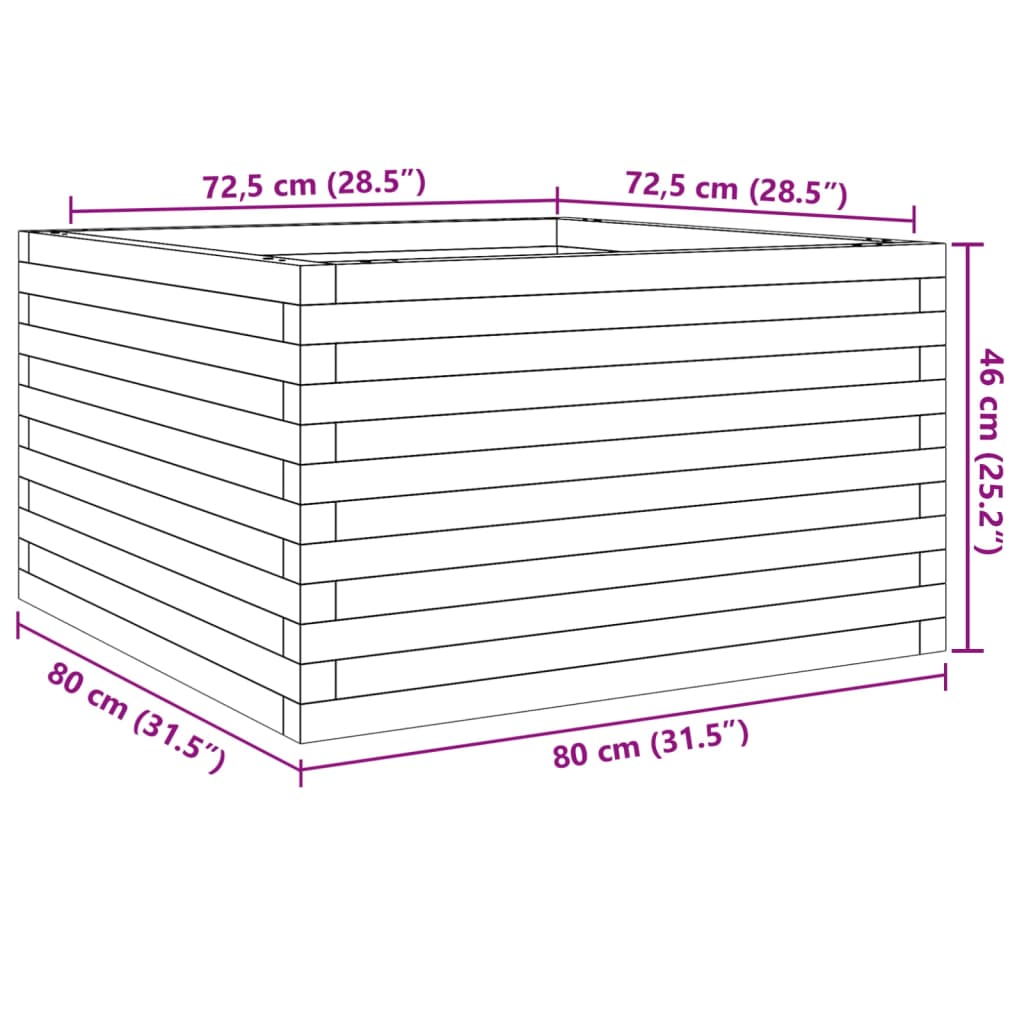 vidaXL plantekasse 80x80x46 cm massivt douglasgran