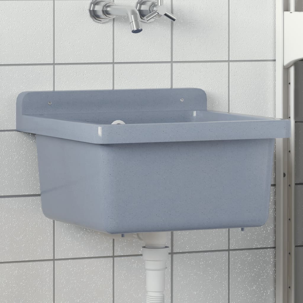 vidaXL håndvask 40x40x24 cm væghængt resin grå
