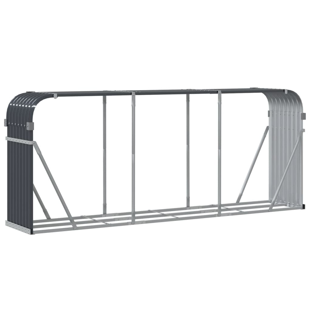 vidaXL brændestativ 234x45x100 cm galvaniseret stål antracitgrå