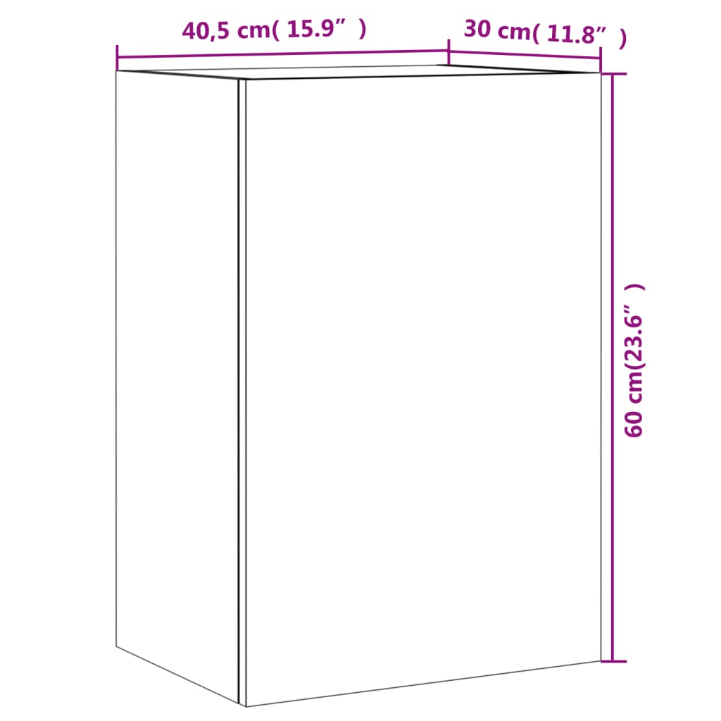 vidaXL tv-borde til væg 2 stk. 40,5x30x60 cm konstrueret træ brunt eg