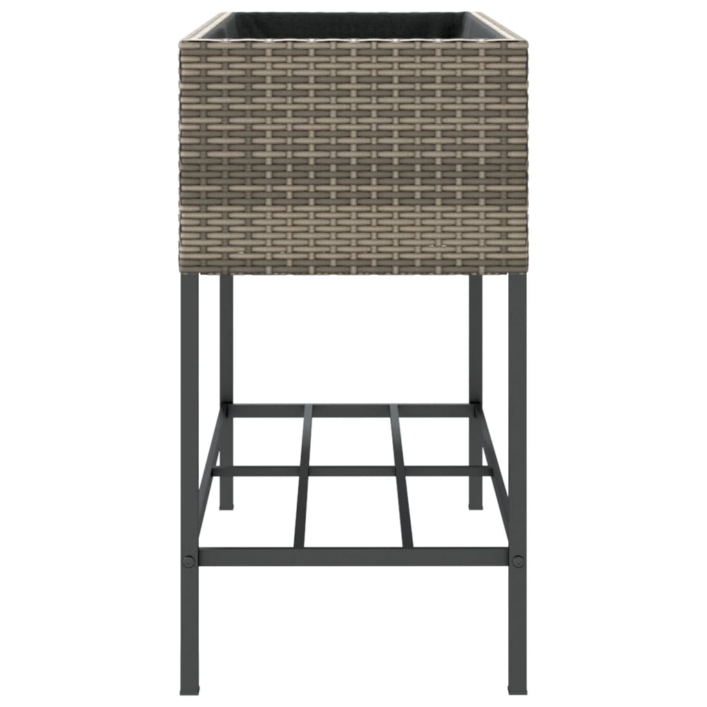 vidaXL plantekasser 2 stk. med hylde 90x40x75 cm polyrattan grå