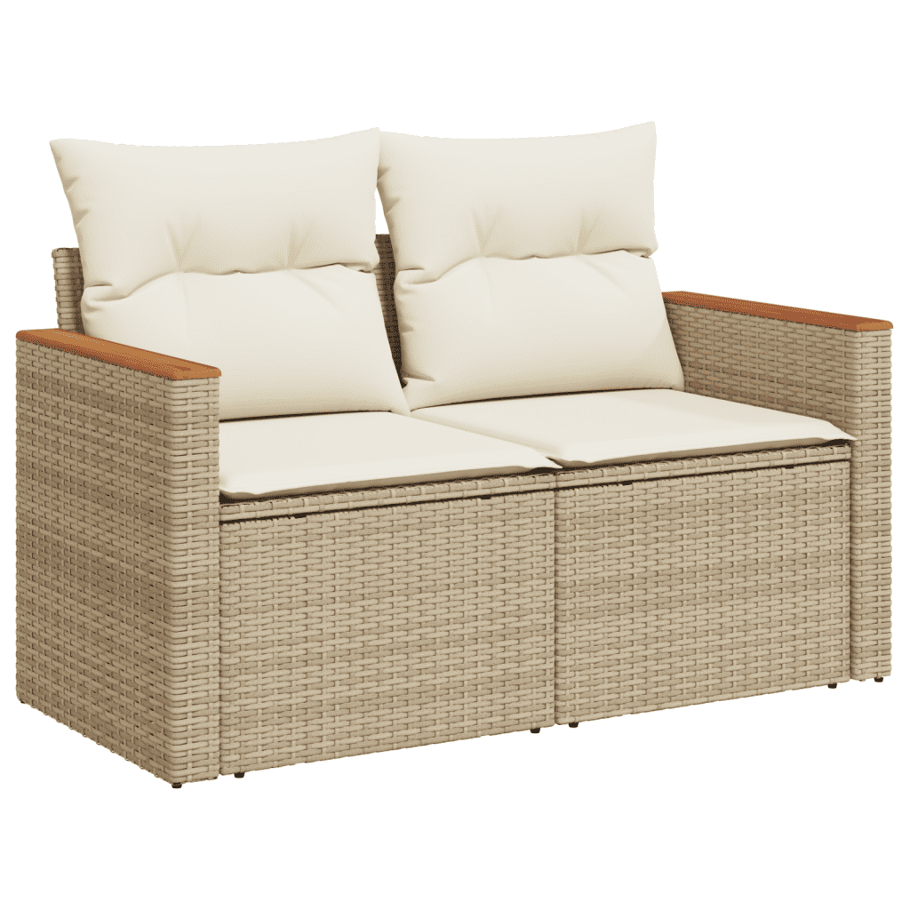 vidaXL sofasæt til haven 5 dele med hynder polyrattan beige