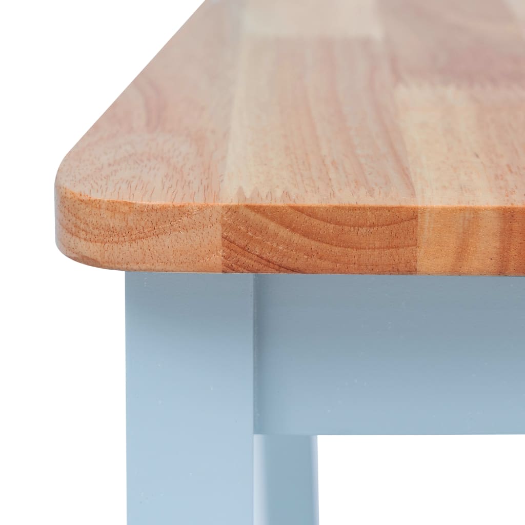 vidaXL spisebordsstole 2 stk. massivt gummitræ grå og lyst træ