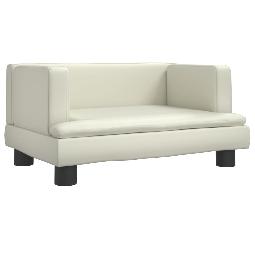 vidaXL sofa til børn 60x40x30 cm kunstlæder cremefarvet