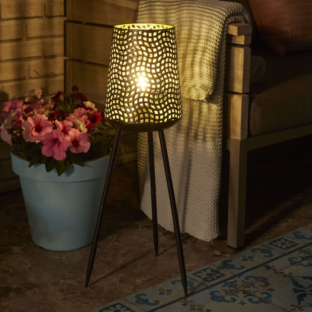 Luxform LED-havelampe Beehive trefod bronzefarvet