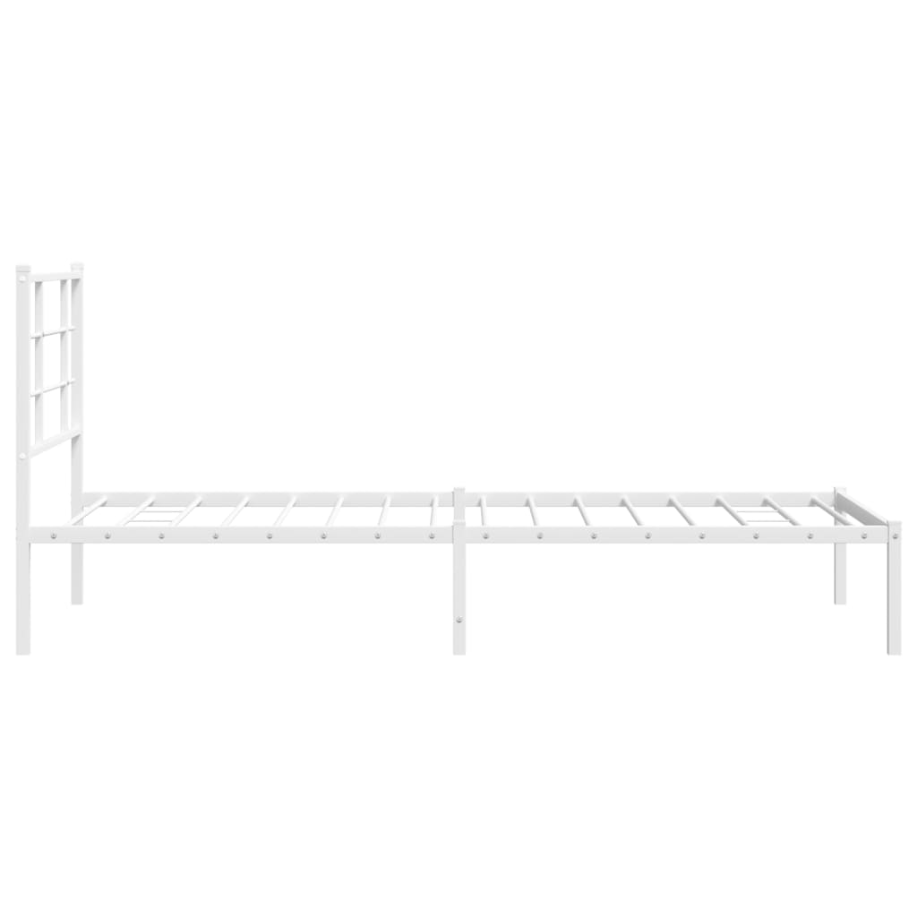 vidaXL sengeramme med sengegavl 90x190 cm metal hvid