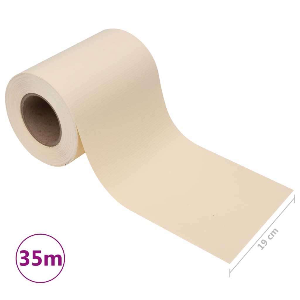 vidaXL haveskærm 35x0,19 m PVC cremefarvet