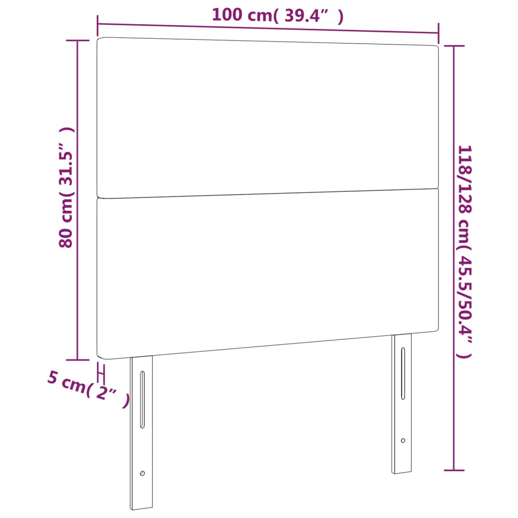 vidaXL sengegavle 2 stk. 100x5x78/88 cm kunstlæder grå