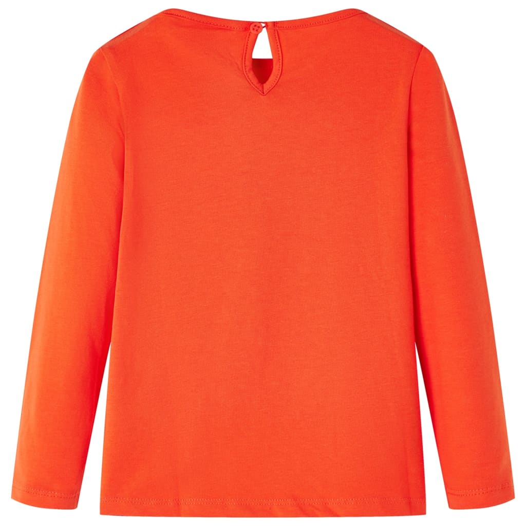 Langærmet T-shirt til børn str. 140 orange