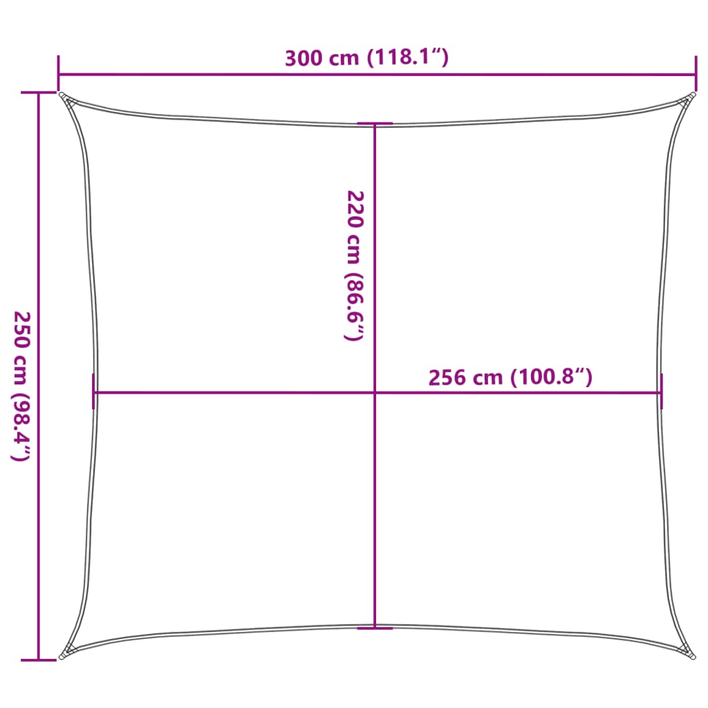 vidaXL solsejl 3x2,5 m 100 % polyesterstof sandfarvet