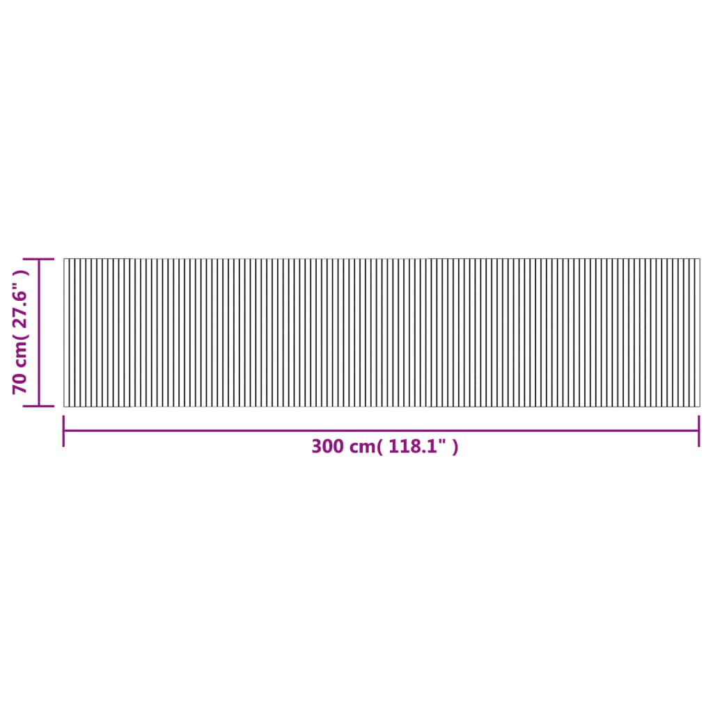 vidaXL gulvtæppe 70x300 cm rektangulær bambus lys naturfarvet