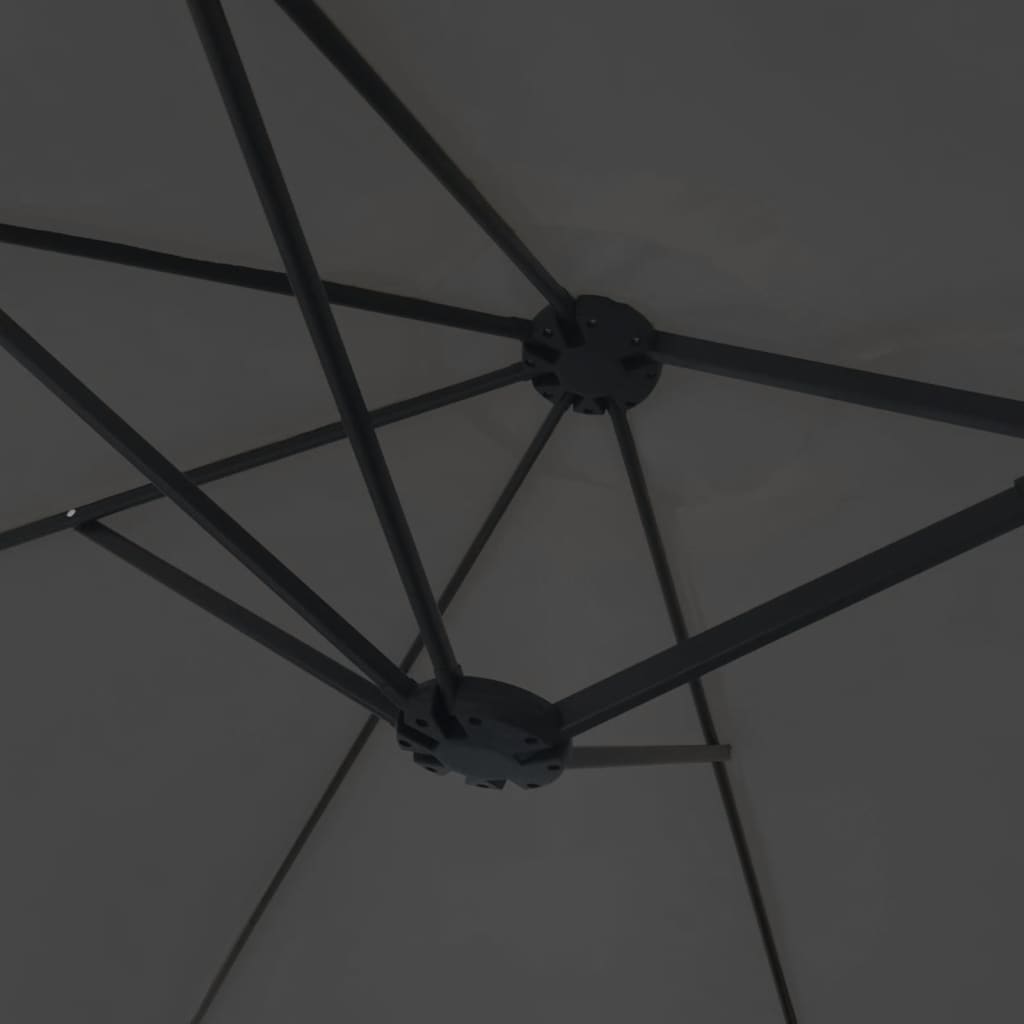 vidaXL parasol med dobbelt parasoldug og LED-lys 449x245 cm antracit