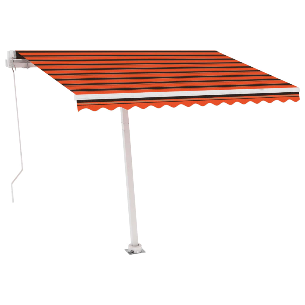 vidaXL fritstående markise 350x250 cm manuel betjening orange og brun