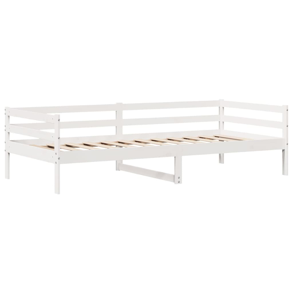 vidaXL daybed med skuffer 90x200 cm massivt fyrretræ hvid