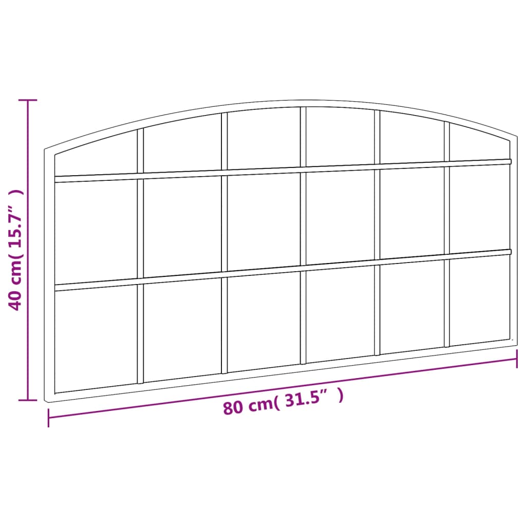 vidaXL vægspejl 80x40 cm buet jern sort