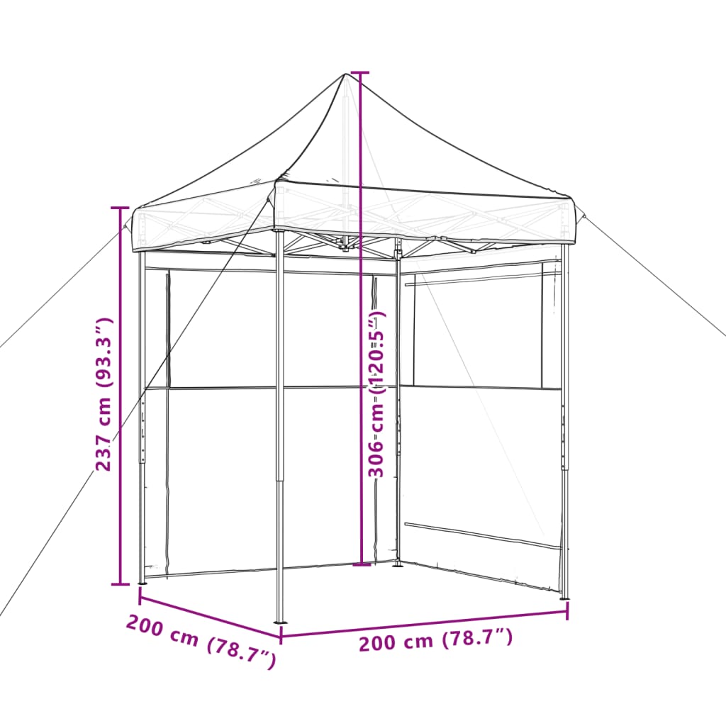 vidaXL foldbart pop-up festtelt med 2 sidevægge grøn