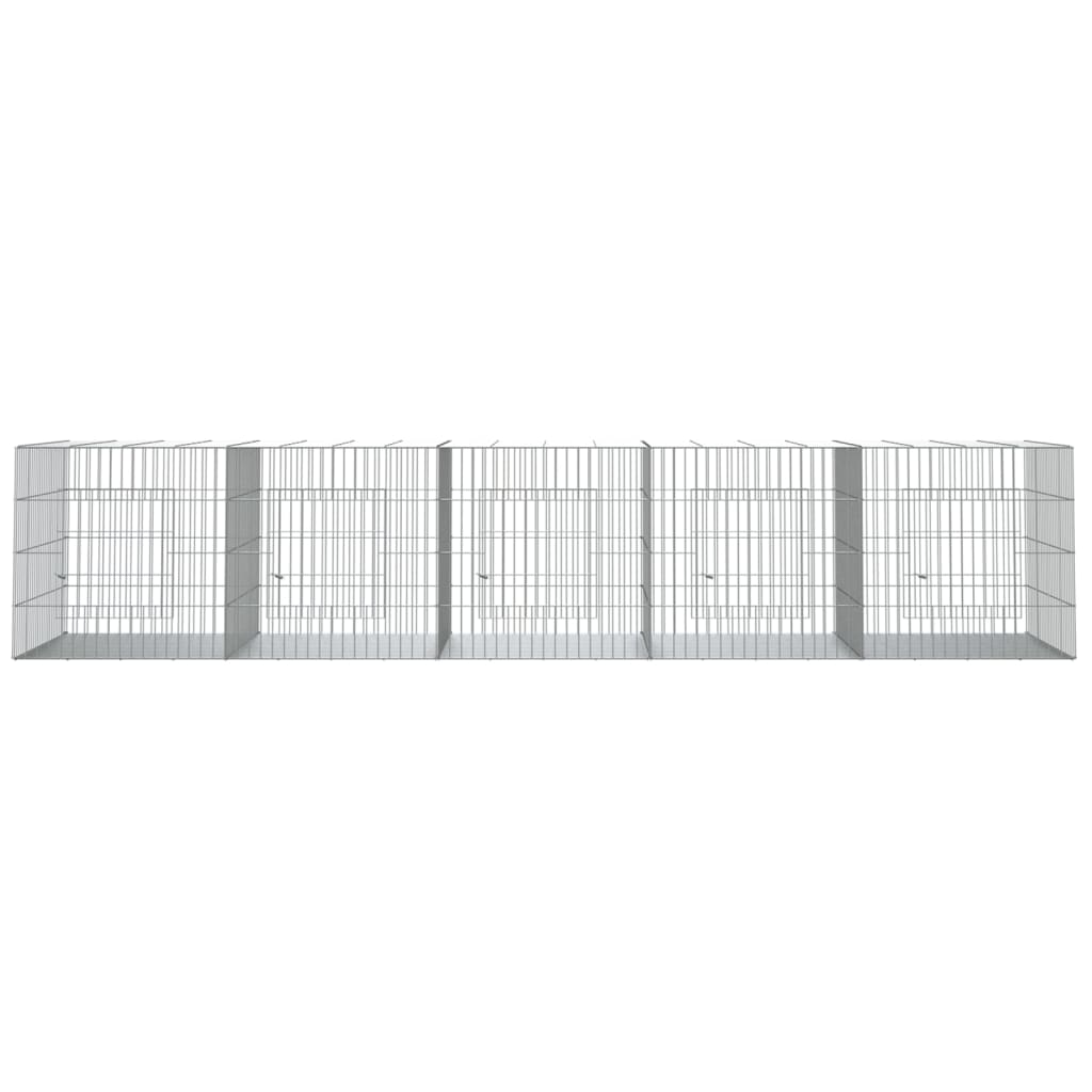 vidaXL 5-panels kaninbur 273x79x54 cm galvaniseret jern