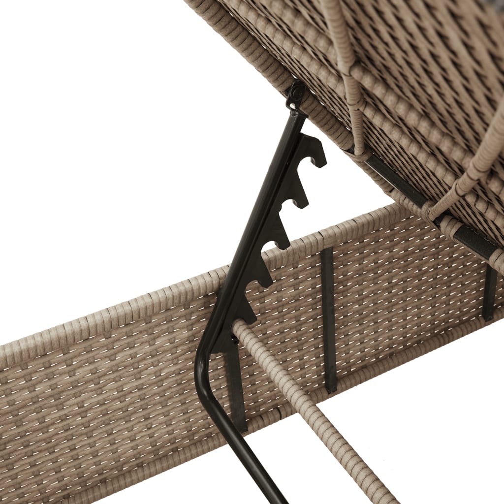 vidaXL liggestole 2 stk. med hynder polyrattan beige