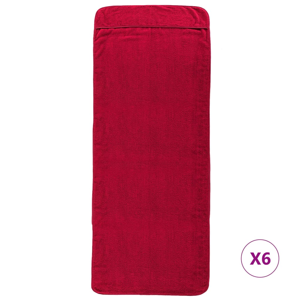 vidaXL strandhåndklæder 6 stk. 60x135 cm 400 GSM stof bourgogne