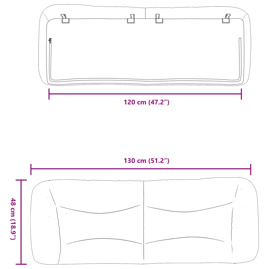 vidaXL gavlpude 120 cm stof sort