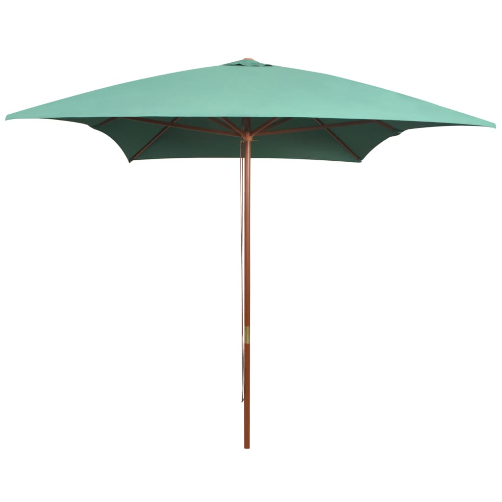 vidaXL parasol 200x300 cm træstang grøn