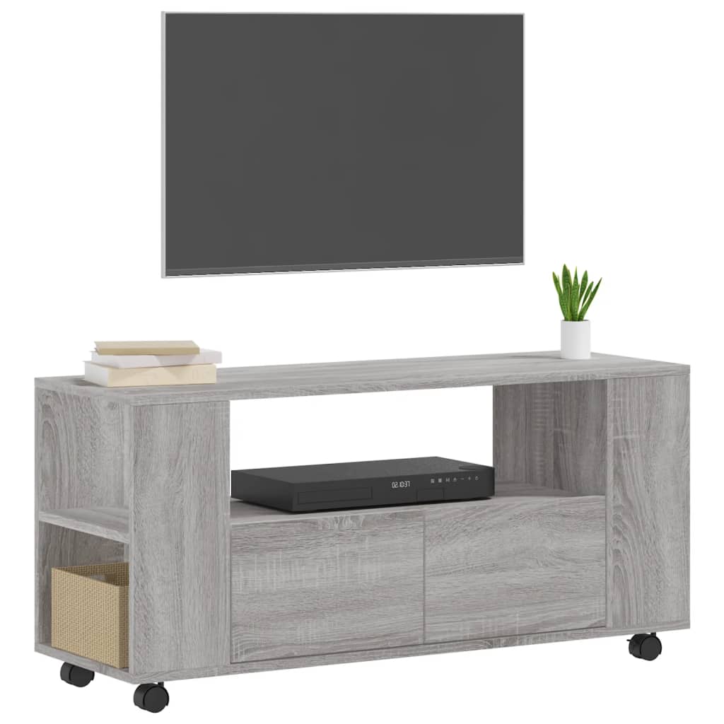 vidaXL tv-bord 102x34,5x43 cm konstrueret træ grå sonoma-eg