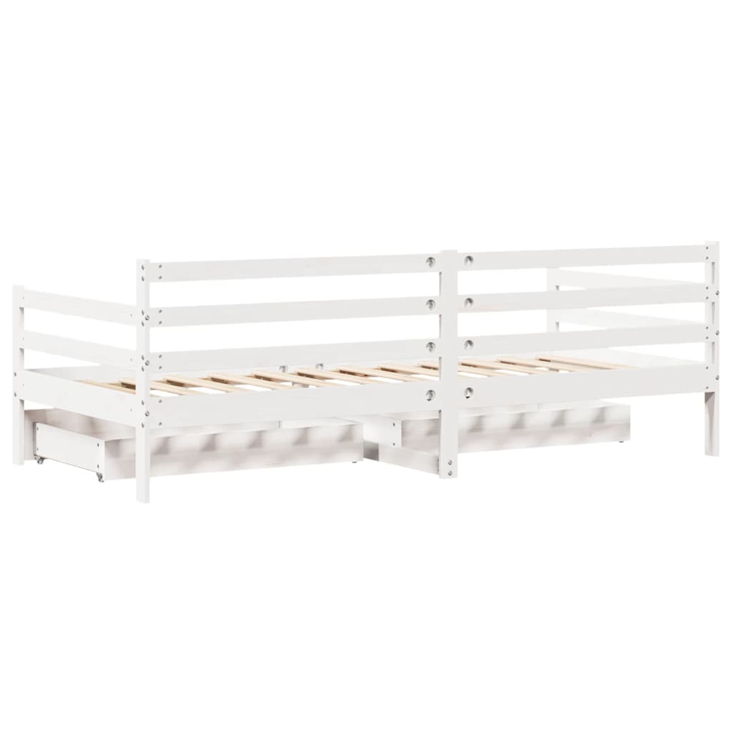 vidaXL daybed med skuffer 90x200 cm massivt fyrretræ